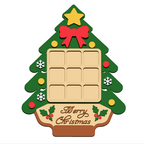 Christmas Tree Game Board STL with 9 Festive Holiday Icons 11