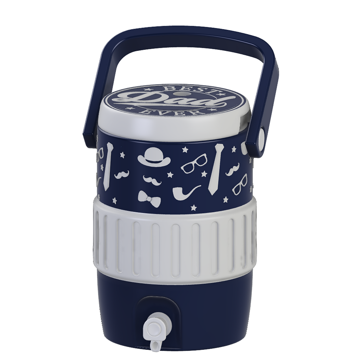 Father's Day Best Dad Ever Mini Water Cooler STL in Navy and White