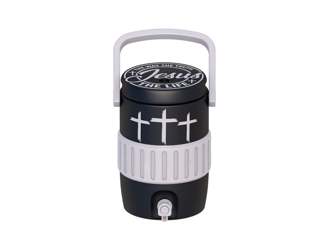 Christian Jesus Three Crosses Mini Water Cooler STL Black and White