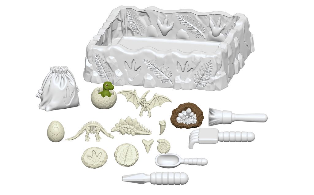 Dinosaur Fossil Dig Playset STL Bundle with Skeletons Eggs and Tools