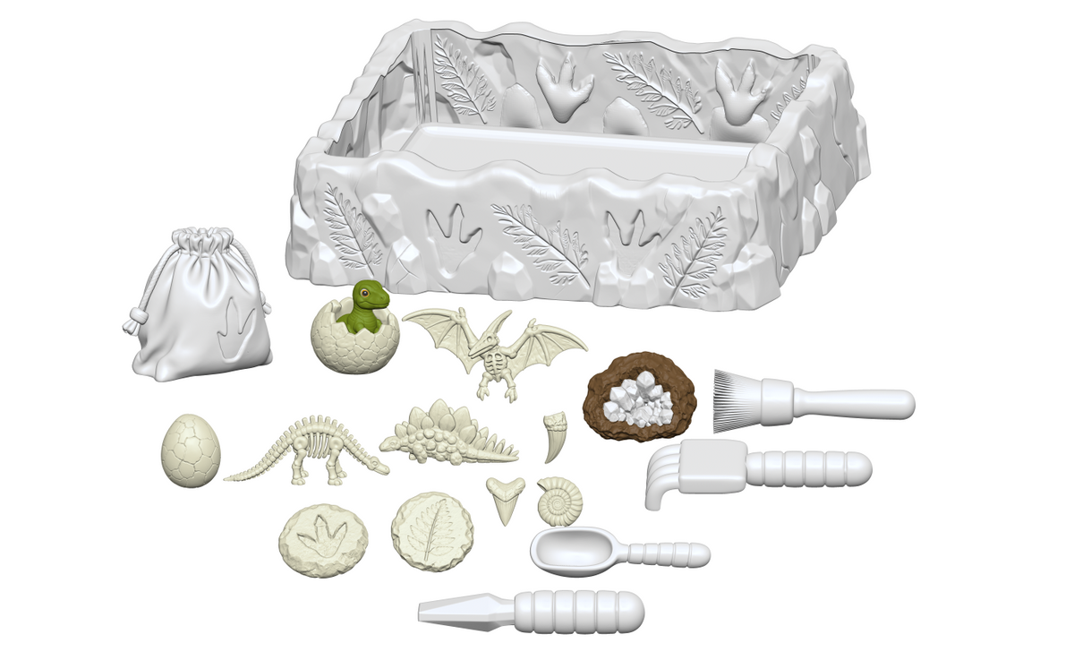 Dinosaur Fossil Dig Playset STL Bundle with Skeletons Eggs and Tools