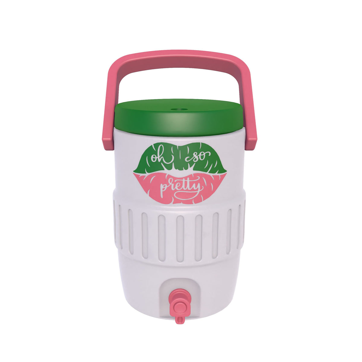 Pink and Green Lips Mini Water Cooler STL File with Handle and Spigot