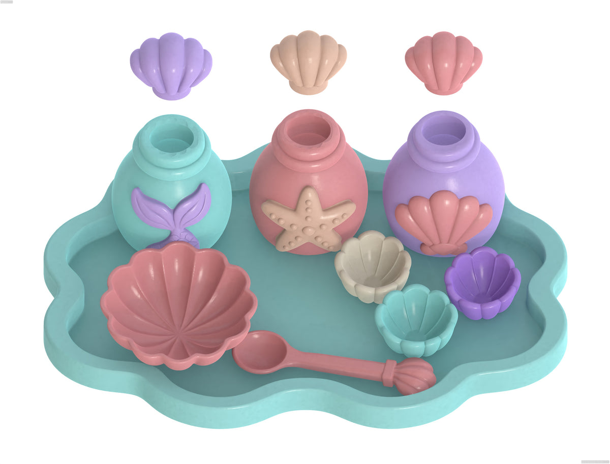 Mermaid Playset STL Bundle with Seashell Bowls Bottles Tray and Spoon