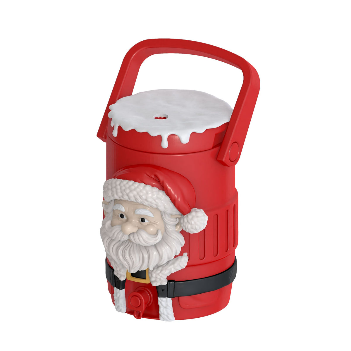 Christmas Can Cooler STL with Santa Face and Snowy Lid 4
