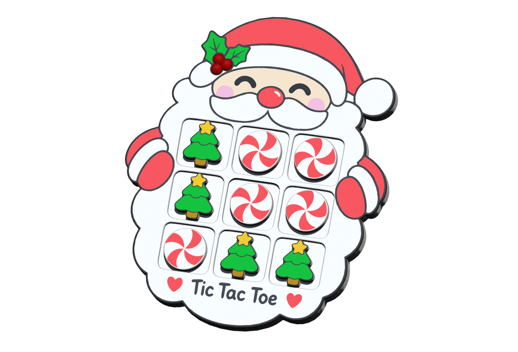 Christmas Tic Tac Toe STL Bundle with Santa and Mrs Claus Boards