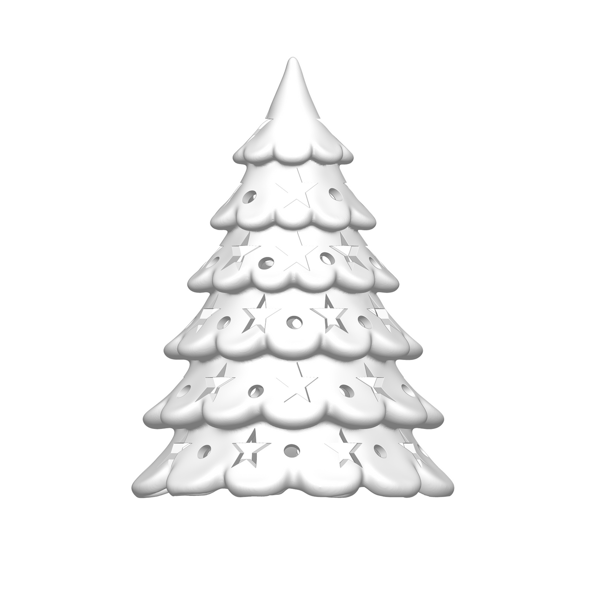 Christmas Tree Lamp STL Set of 3 with Star and Bow Cutouts