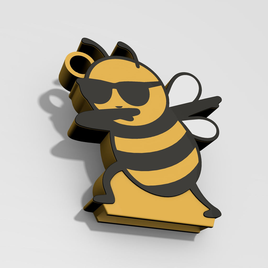 Cool Dabbing Bee Soda Can Opener Keychain STL File with Nail Saver