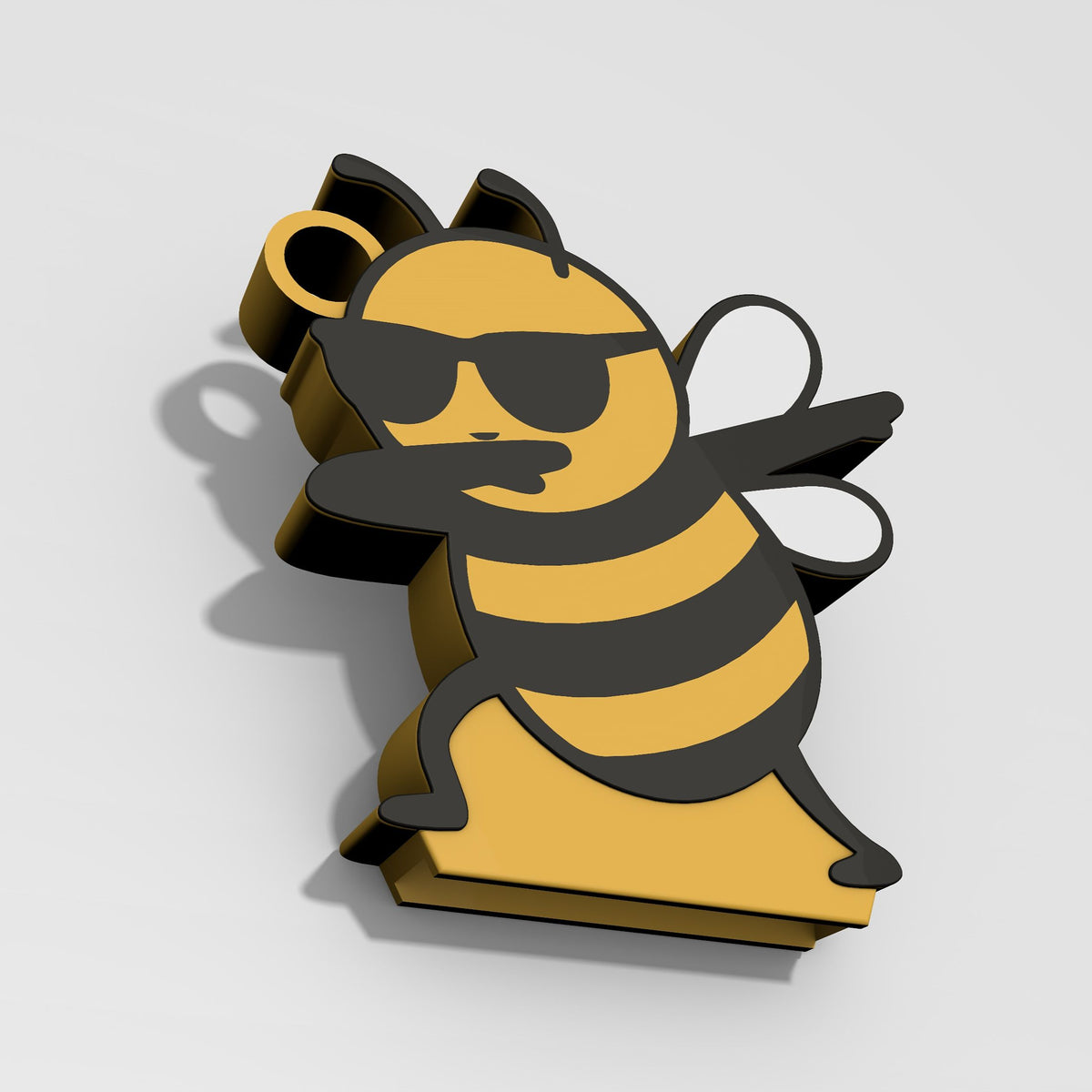 Cool Dabbing Bee Soda Can Opener Keychain STL File with Nail Saver