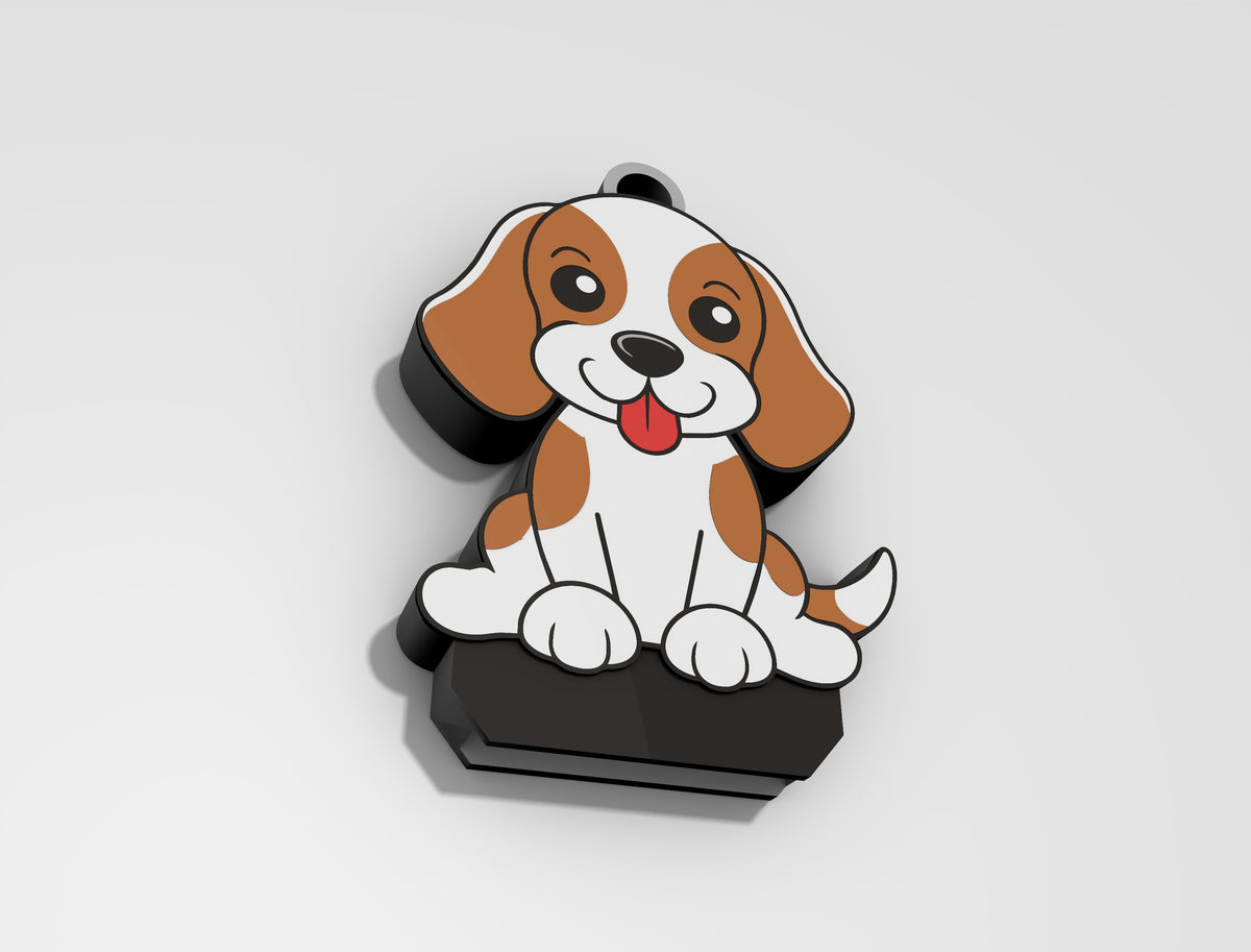 Beagle Puppy Soda Can Opener Keychain STL File with Nail Saver