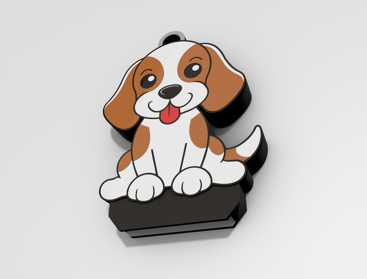 Beagle Puppy Soda Can Opener Keychain STL File with Nail Saver