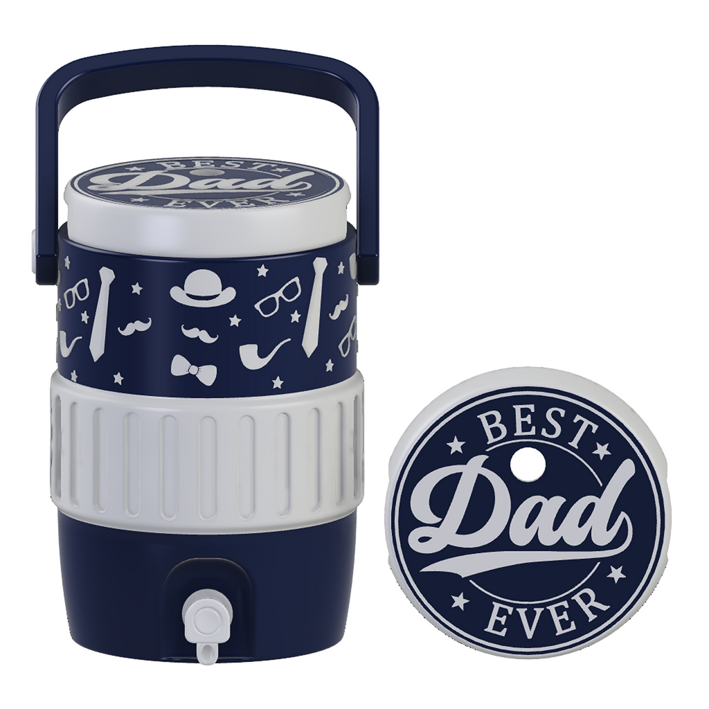 Father's Day Best Dad Ever Mini Water Cooler STL in Navy and White