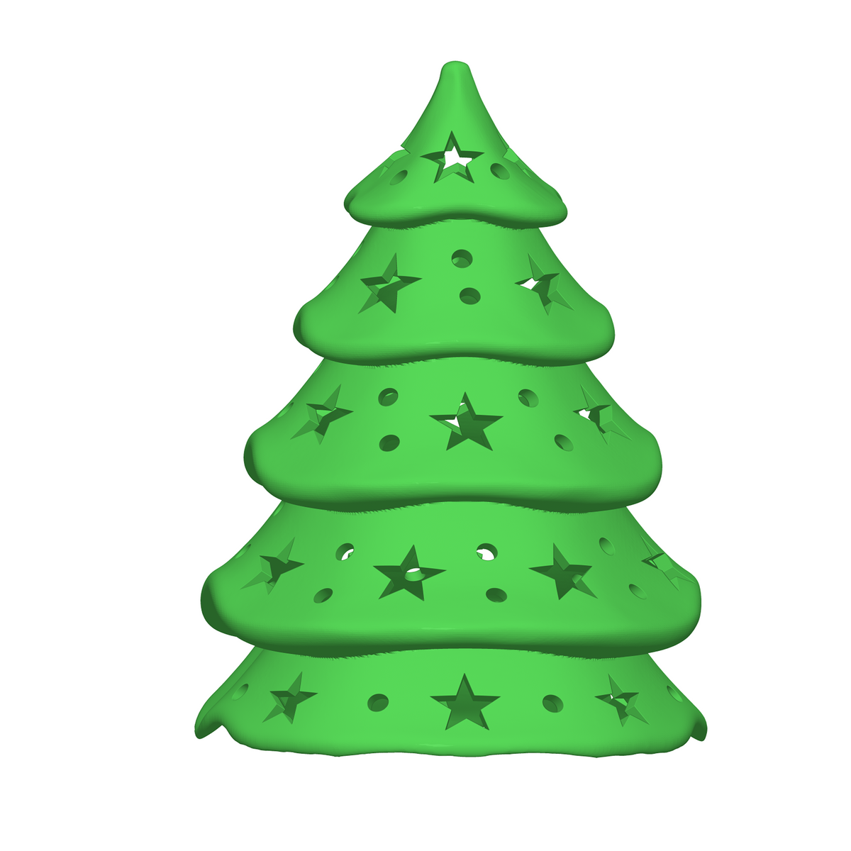 Christmas Tree Lamp STL Set of 3 with Star and Bow Cutouts