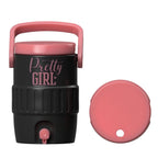 Pretty Girl Mini Water Cooler STL in Black and Pink with Handle