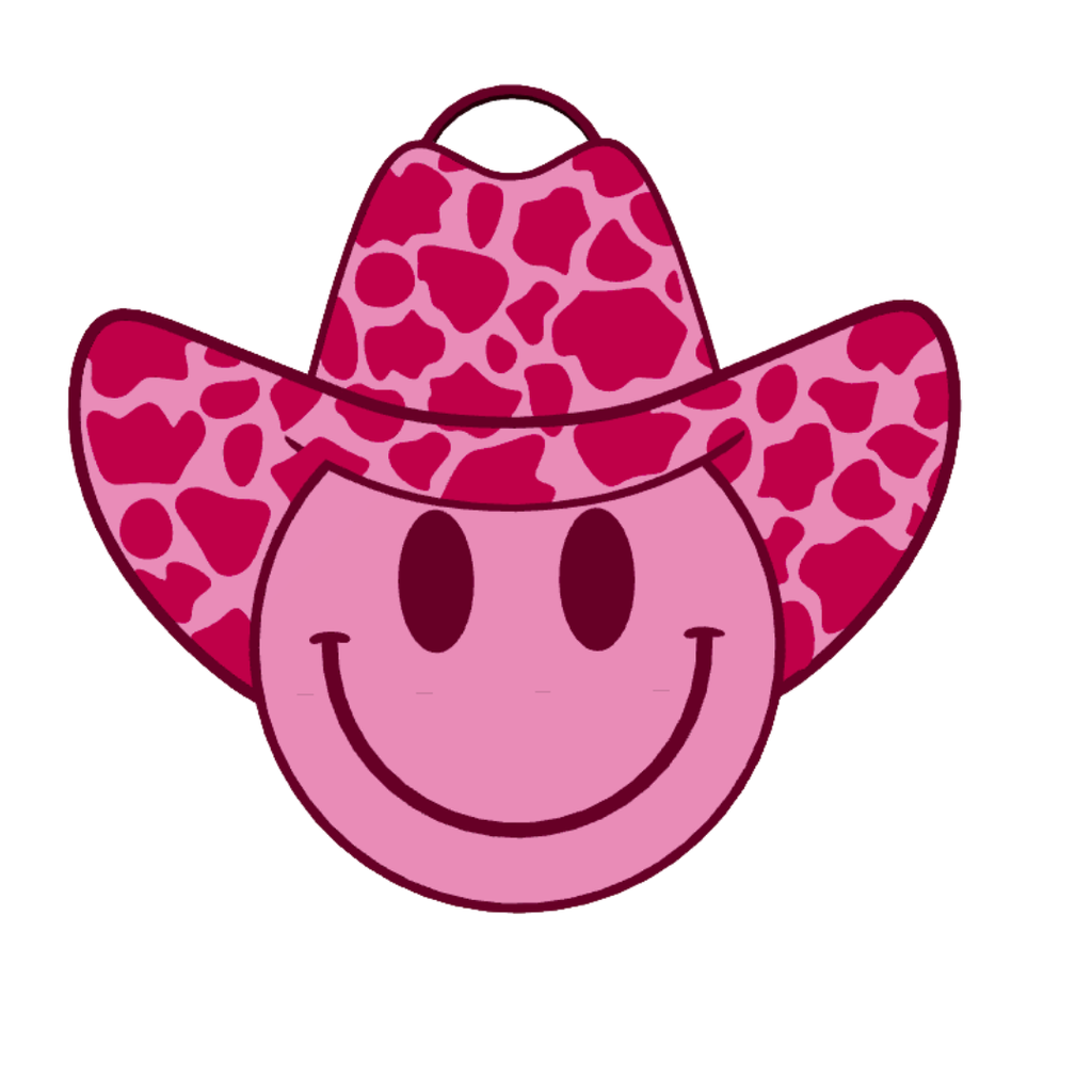 Pink Cowboy Hat Smiley Soda Can Opener Keychain STL File