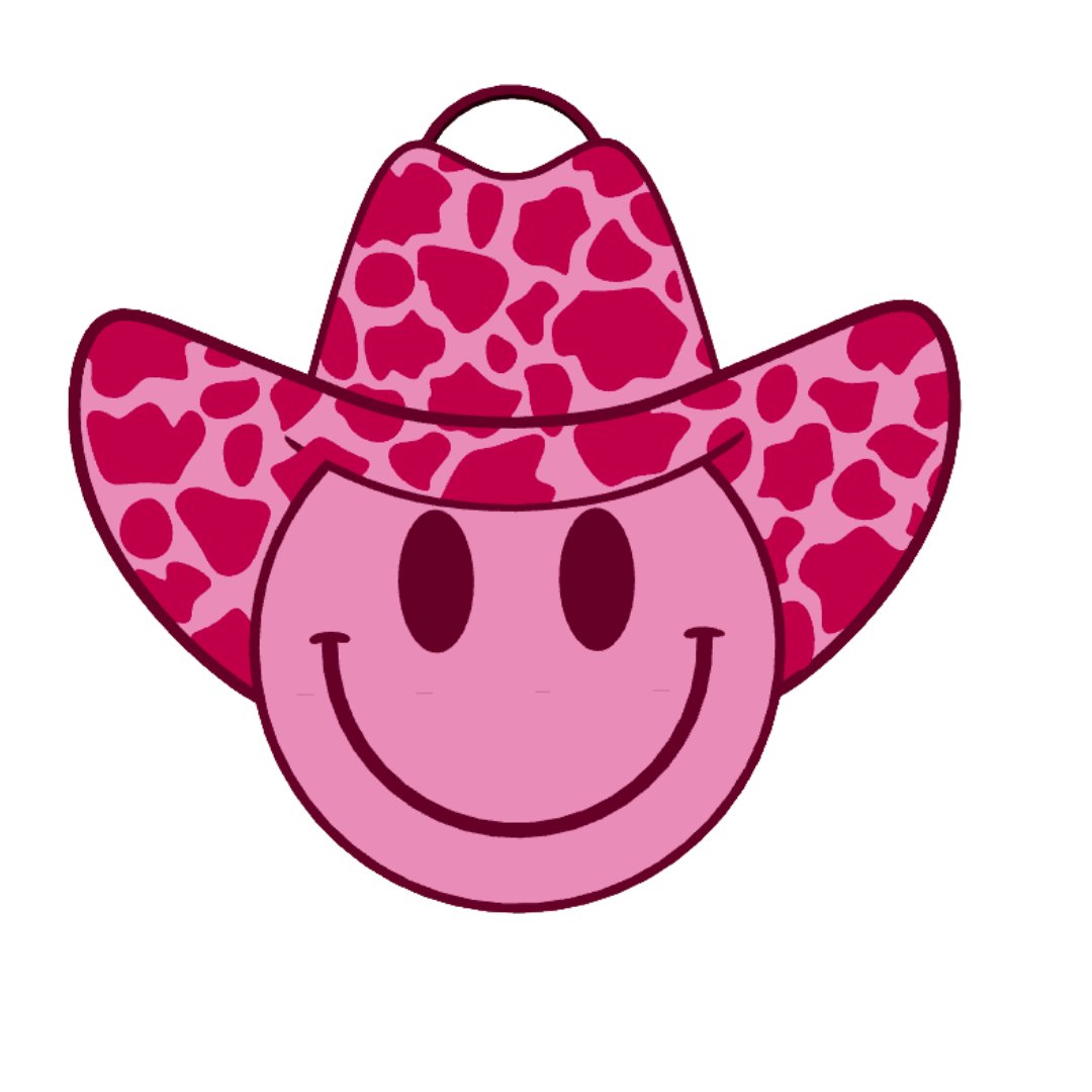 Pink Cowboy Hat Smiley Soda Can Opener Keychain STL File