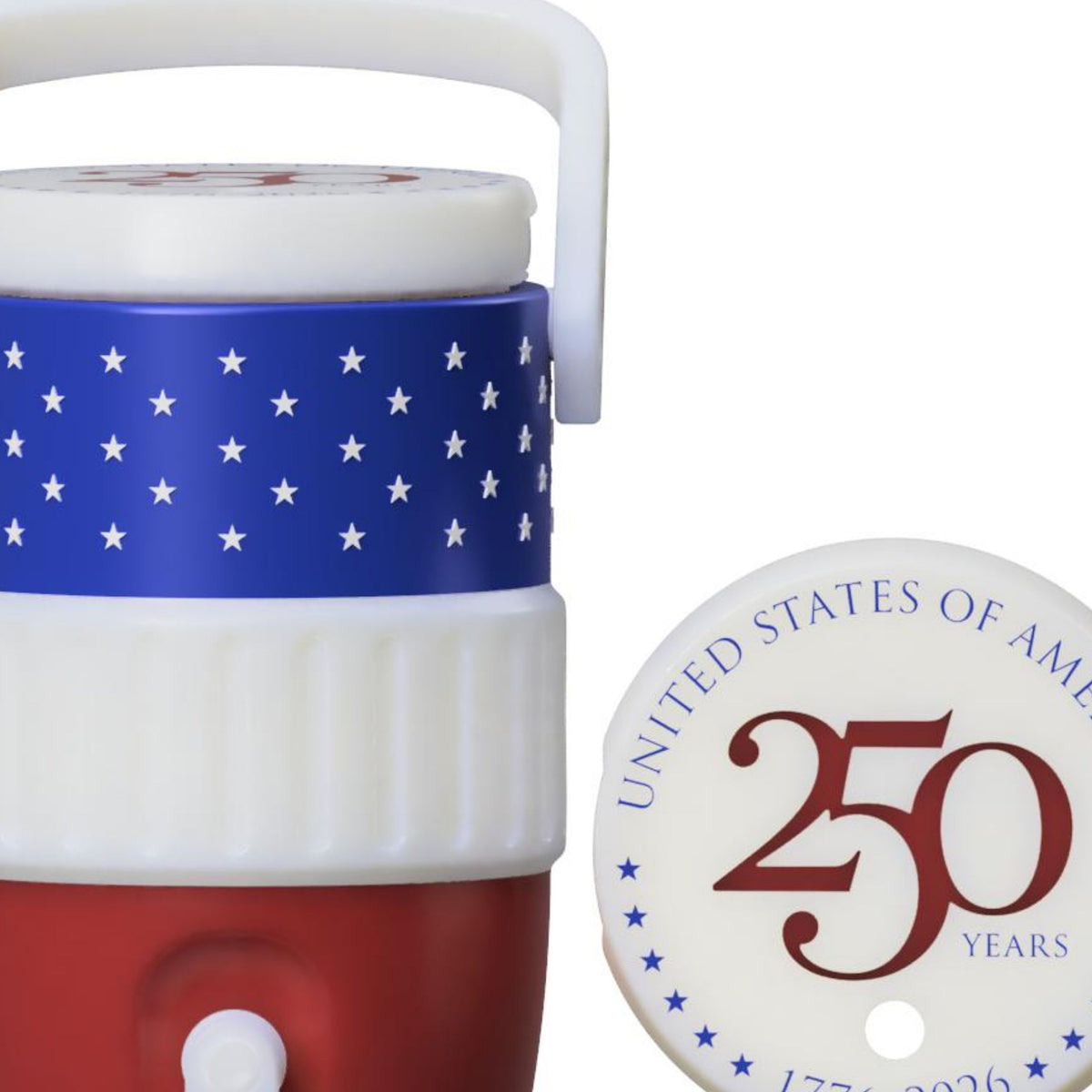 4th of July Patriotic Mini Water Cooler STL in Red White and Blue