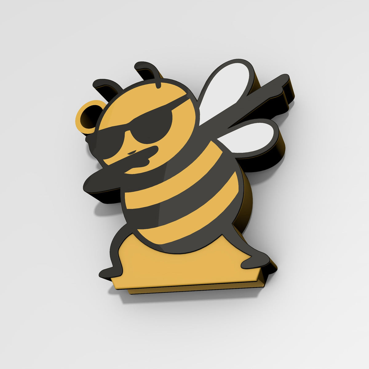Cool Dabbing Bee Soda Can Opener Keychain STL File with Nail Saver