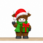 Christmas Highland Cow STL Bundle with Wreath Tree and Cocoa 4