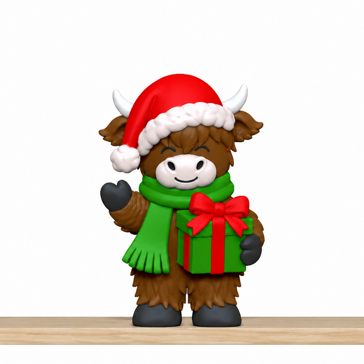 Christmas Highland Cow STL Bundle with Wreath Tree and Cocoa 4