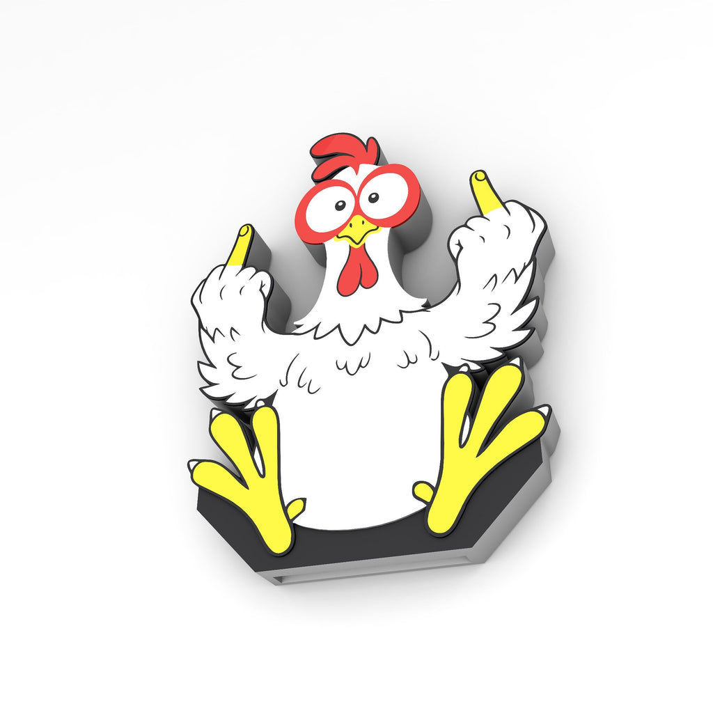 Funny Chicken Soda Can Opener Keychain STL File with Nail Saver