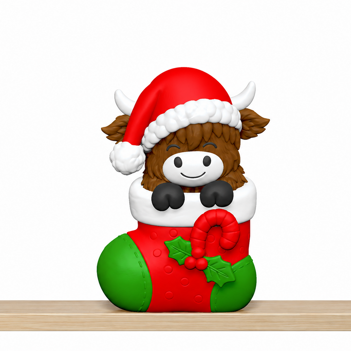 Christmas Highland Cow STL Bundle with Wreath Tree and Cocoa 5