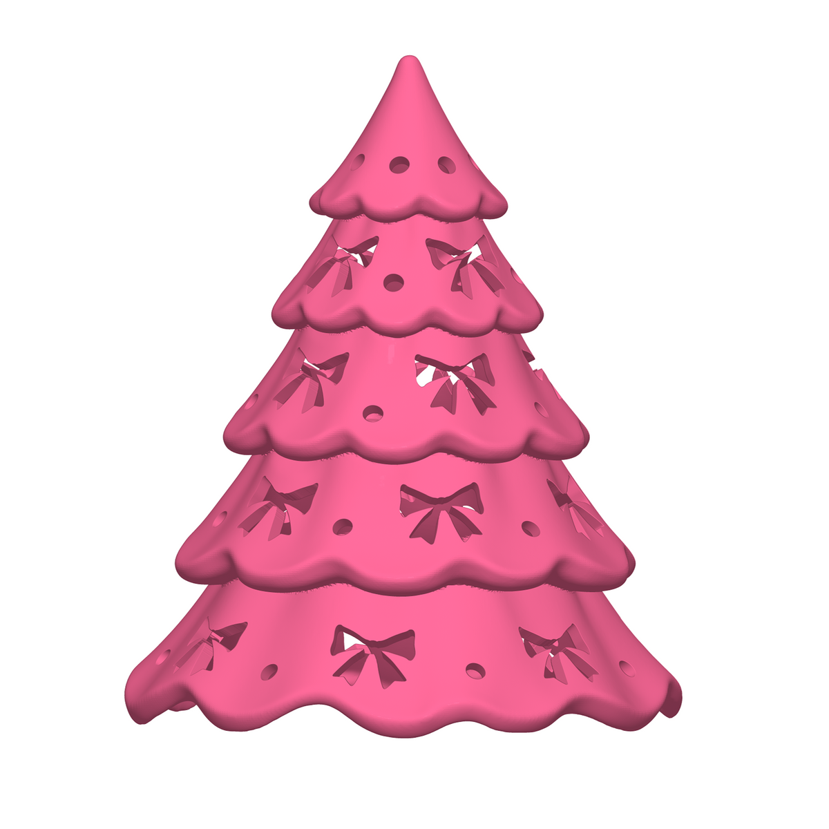 Christmas Tree Lamp STL Set of 3 with Star and Bow Cutouts