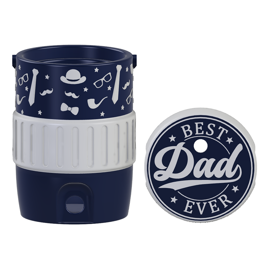 Father's Day Best Dad Ever Mini Water Cooler STL in Navy and White