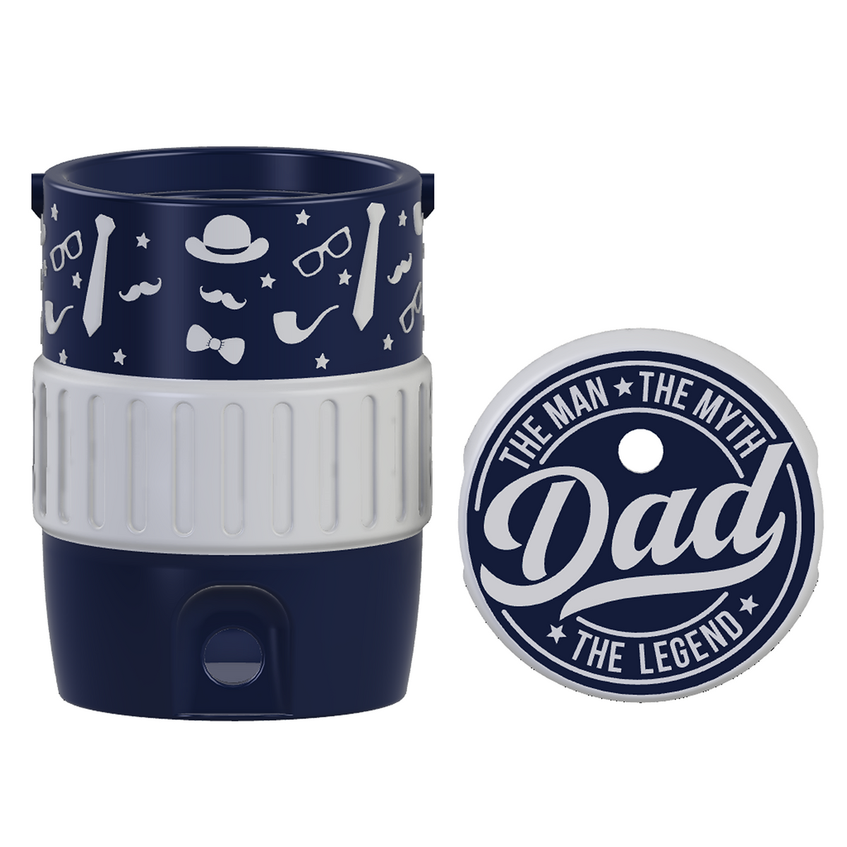 Dad The Man The Myth The Legend Mini Water Cooler STL Navy Gift