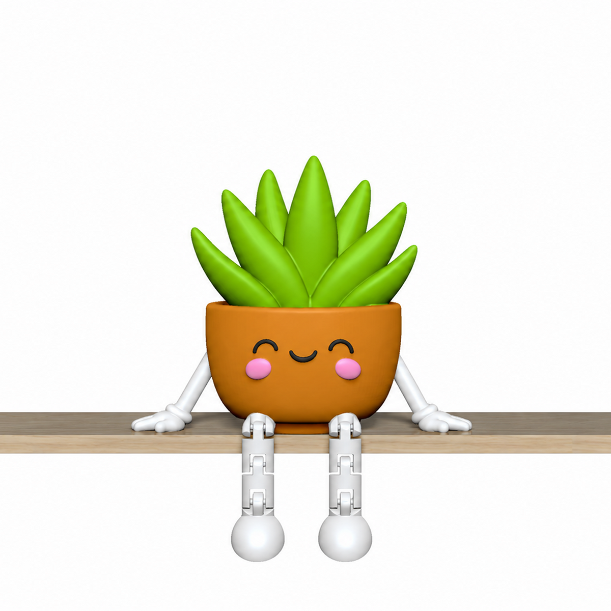 Plant Shelf Sitter STL Bundle with Cactus Succulent and Flow 5