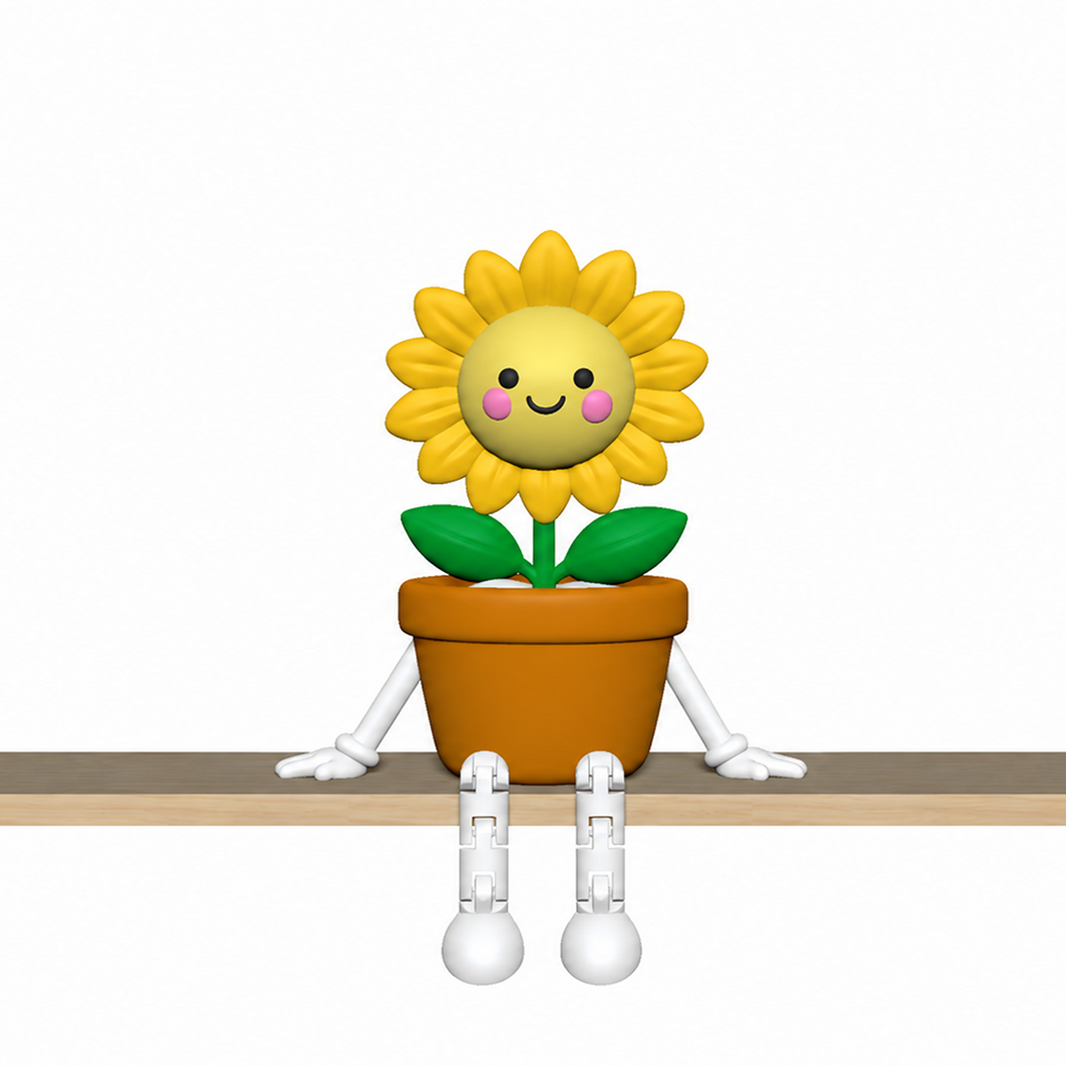 Plant Shelf Sitter STL Bundle with Cactus Succulent and Flow 6
