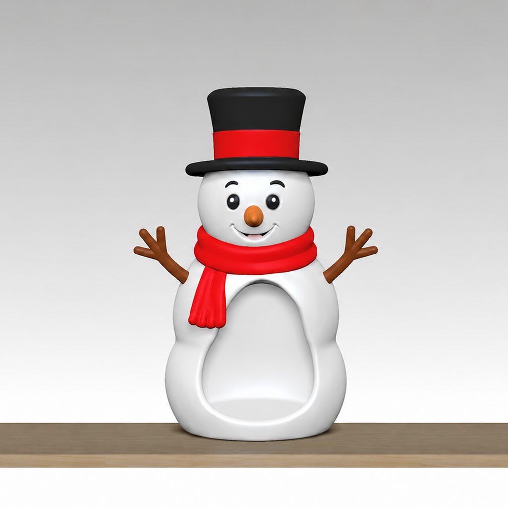 Snowman Candle Holder STL Bundle with Hats Scarves and Earmu 6