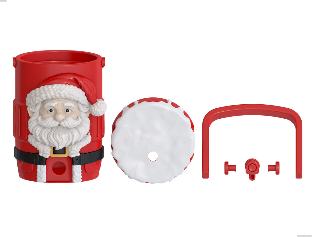 Christmas Can Cooler STL with Santa Face and Snowy Lid 7