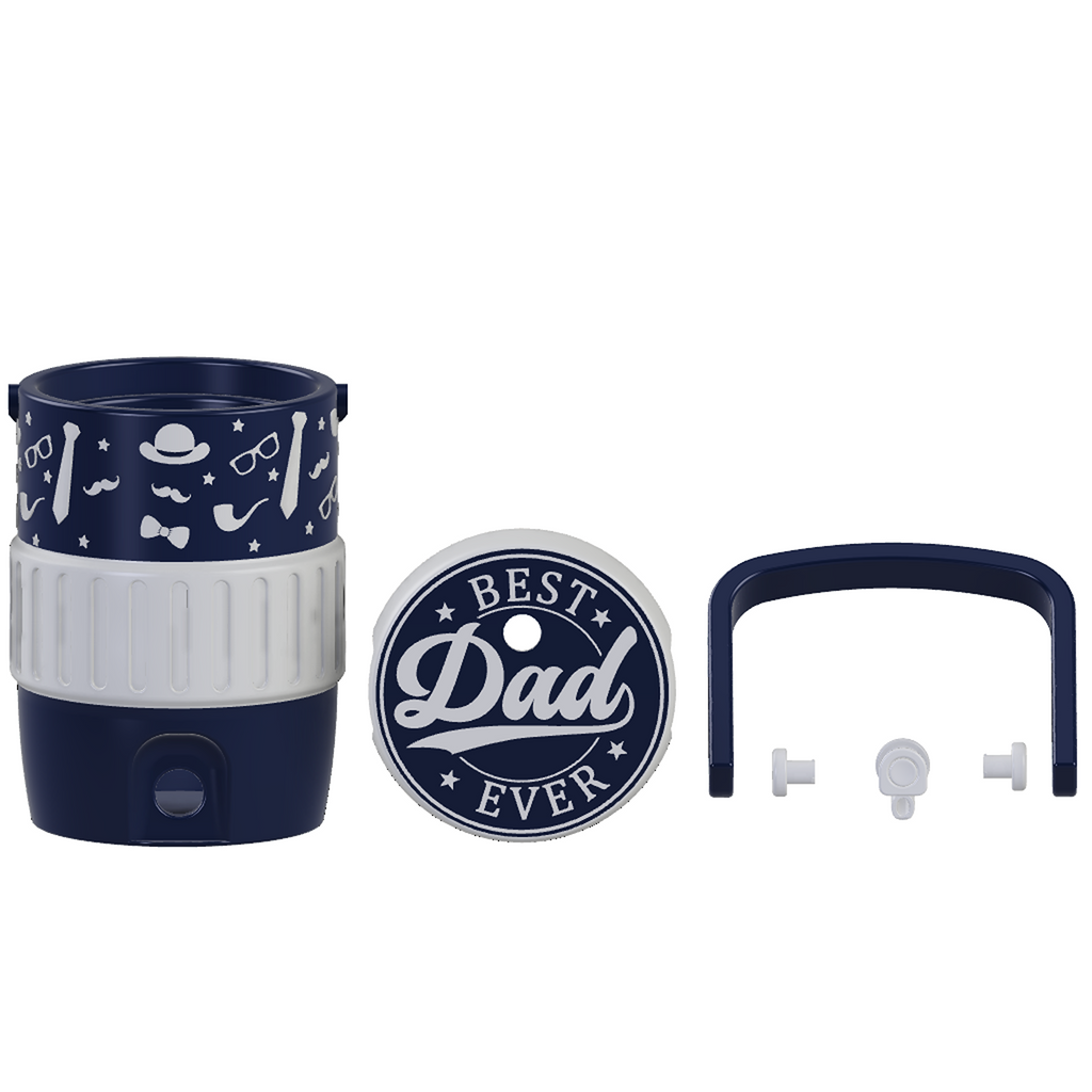Father's Day Best Dad Ever Mini Water Cooler STL in Navy and White