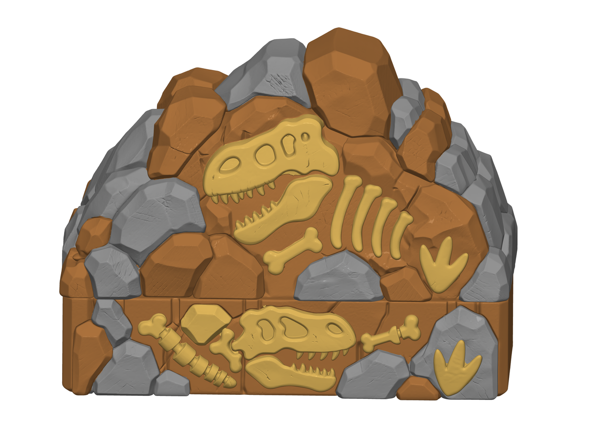 Dinosaur Sandbox STL Bundle with Rock Lid Fossil Bucket and Scoop