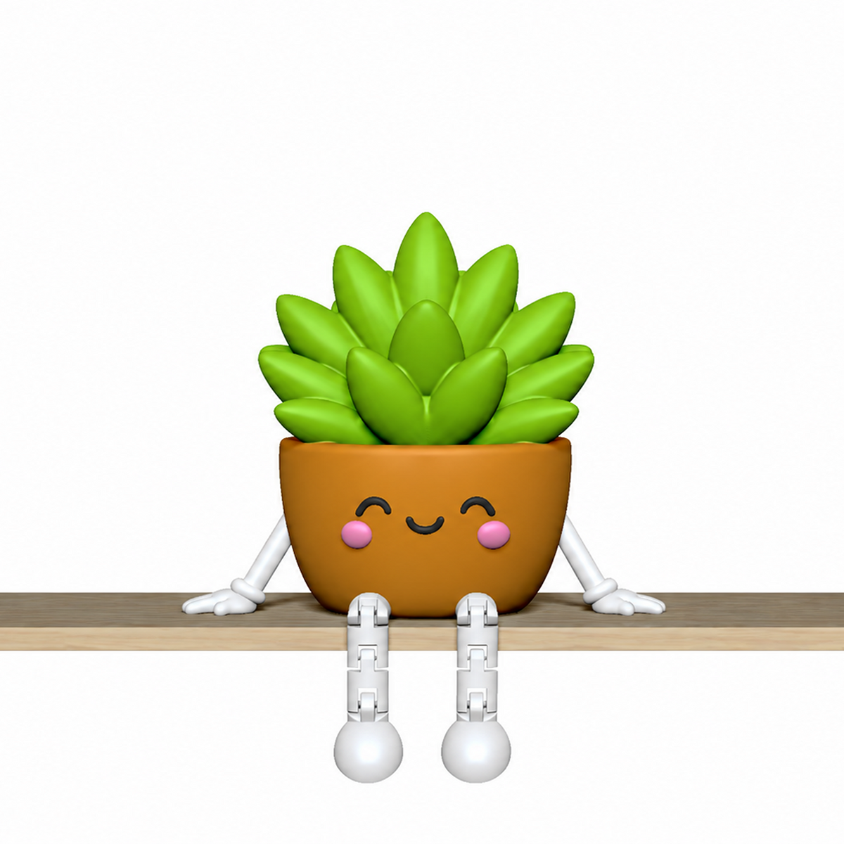 Plant Shelf Sitter STL Bundle with Cactus Succulent and Flow 7