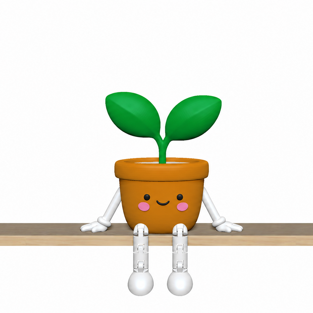Plant Shelf Sitter STL Bundle with Cactus Succulent and Flow 10