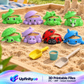 Animal Sandbox Set STL with 8 Lidded Bowls Hippo Shark Octopus Croc