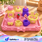 Tea Party Playset STL Bundle with Teapot Cups Tray Bowl and Jars