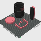 Pretty Girl Mini Water Cooler STL in Black and Pink with Handle