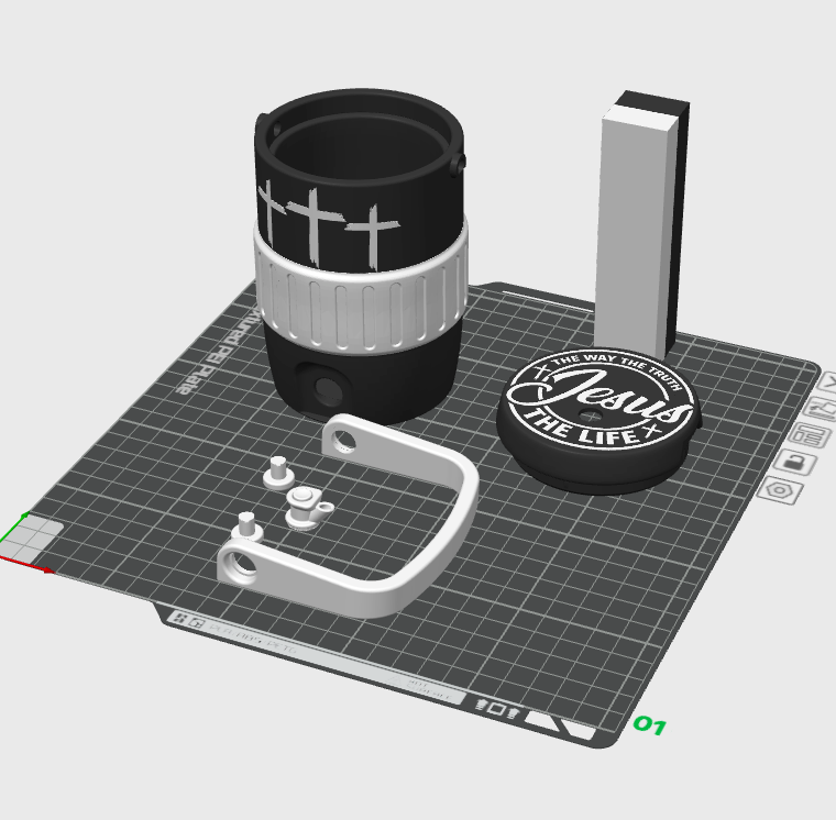Christian Jesus Three Crosses Mini Water Cooler STL Black and White