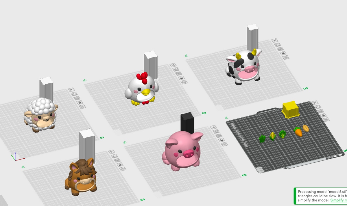 Farm Animal Feeding Game STL Bundle with Cow Pig Sheep Horse Chicken