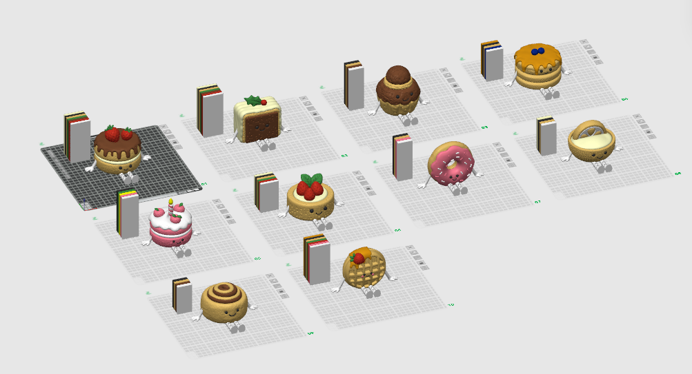 Dessert Shelf Sitter STL Bundle with Cake Donut Waffle and P 13