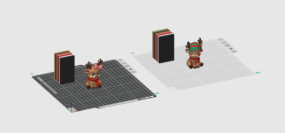 Christmas Reindeer STL Set with Cute Bow and Scarf Figurines 5