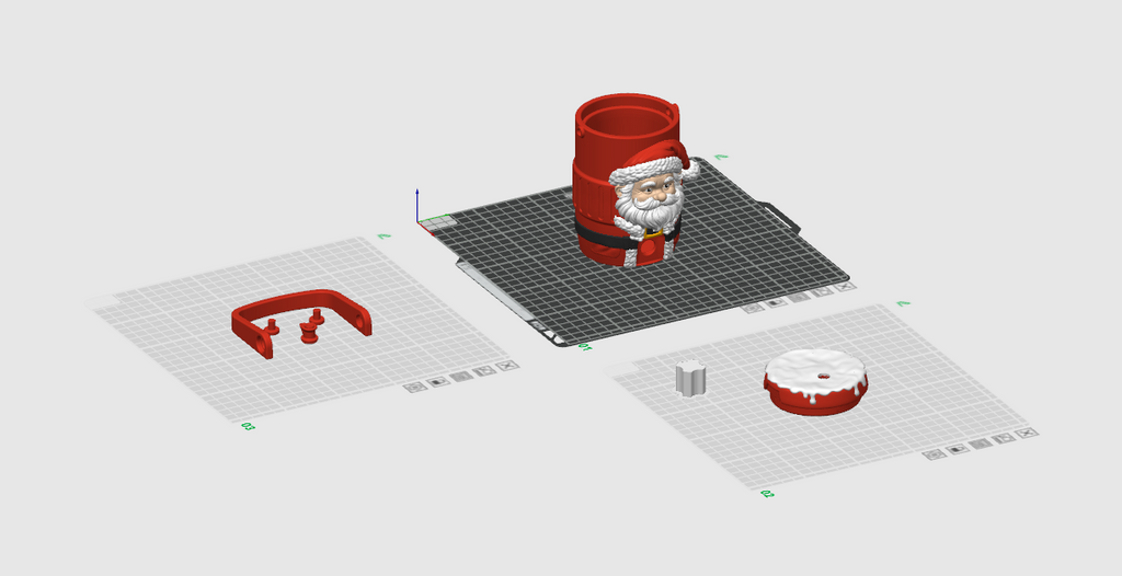 Christmas Can Cooler STL with Santa Face and Snowy Lid 8