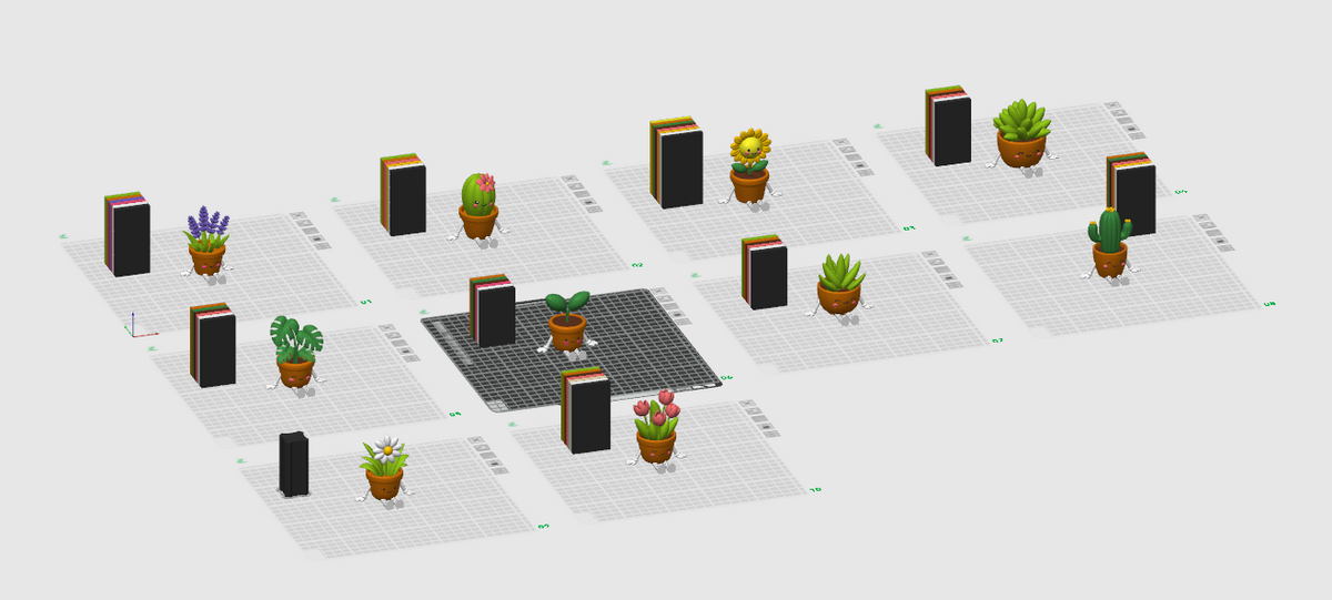 Plant Shelf Sitter STL Bundle with Cactus Succulent and Flow 13