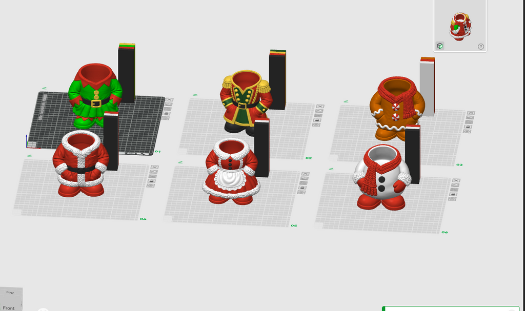 Christmas Pen Holder STL Set with Elf Santa Snowman and Nutc 9