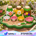 Flower Garden Playset STL Bundle with Tray Bowls Jars and Watering Can