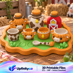 Highland Cow Playset STL Bundle with Tray Bowls Jars and Spoon