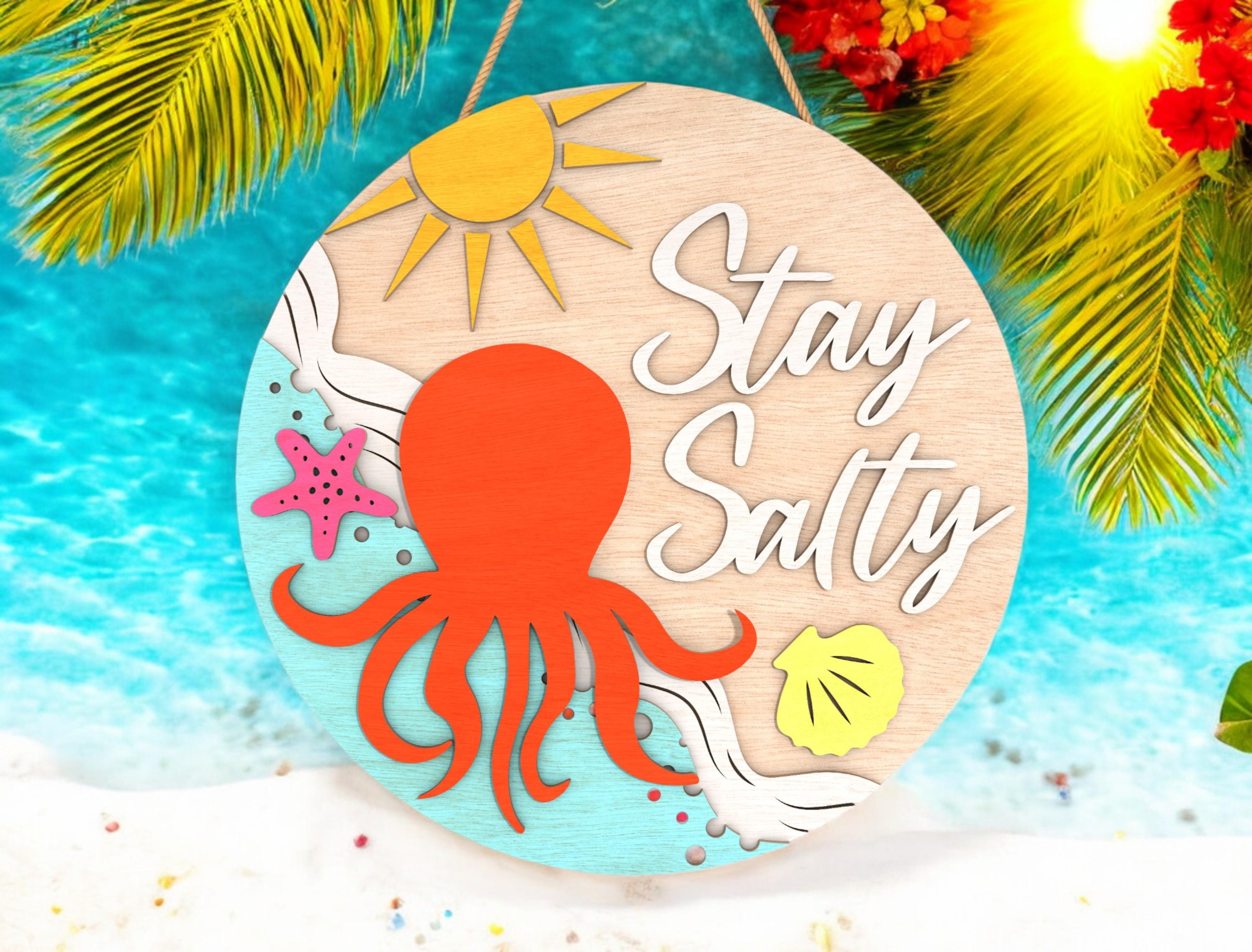 Ocean Cottage MDF Wall Hanger, Summer Beach Door Sign ,Summer Door Hanger, Popsicle Door Hanger, Hello Summer Door Hanger