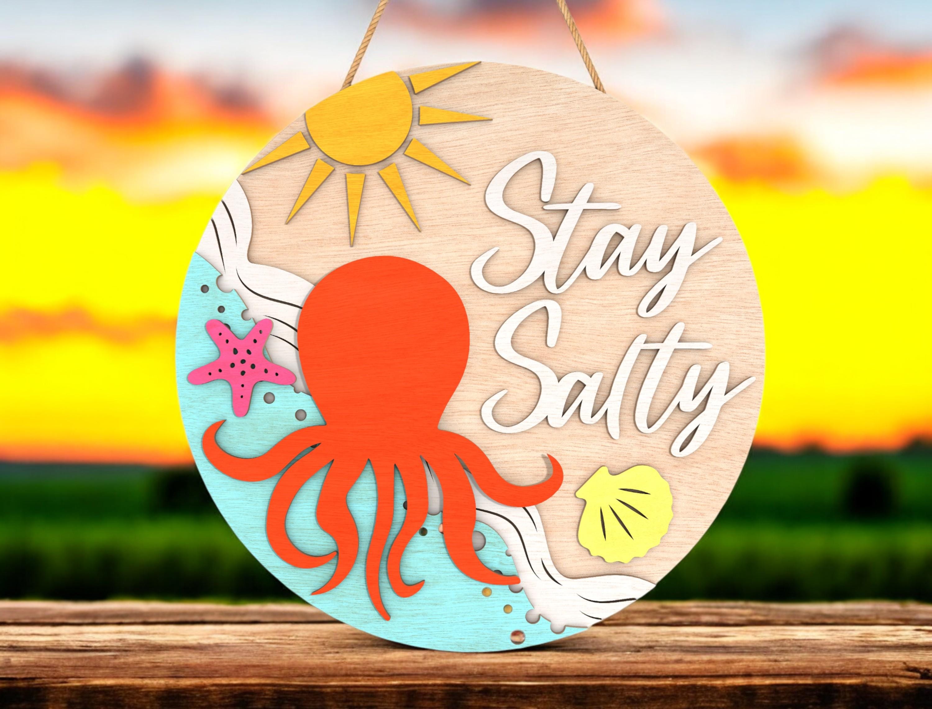 Ocean Cottage MDF Wall Hanger, Summer Beach Door Sign ,Summer Door Hanger, Popsicle Door Hanger, Hello Summer Door Hanger
